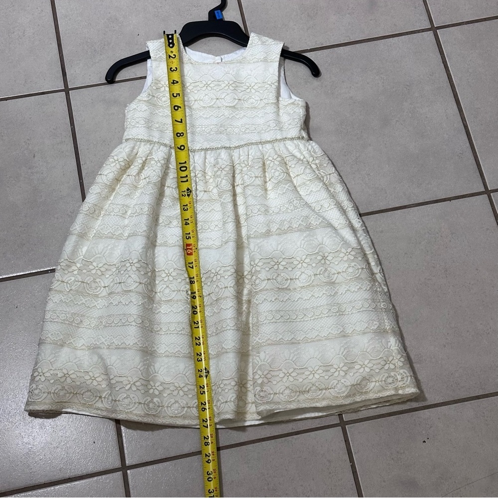 Laura Ashley Girls Lace Party White/Beige Dress size 6 - Picture 7 of 7